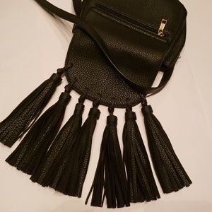 Black Fringe Crossbody Purse